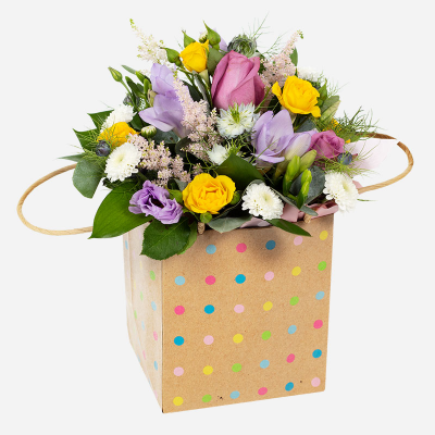 Hunky-Dory - A funky hand tied bouquet of cheeky blooms, stylish and classy made to impress.
